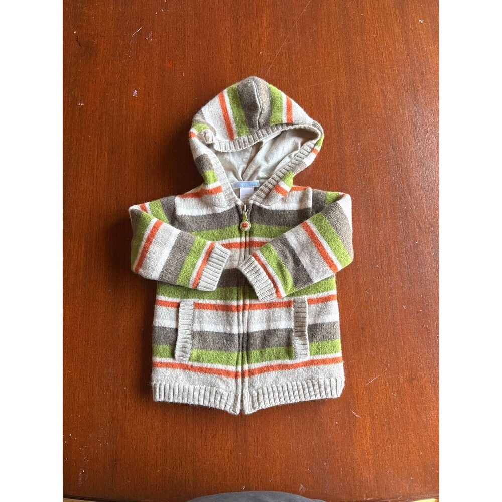 Janie and Jack merino wool baby boy jersey lined hooded jacket NWOT